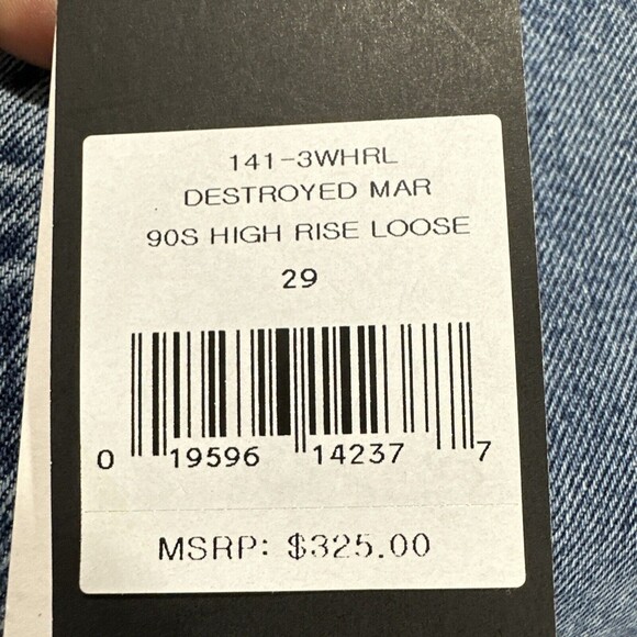 RE/DONE Women Jeans 90's High Rise Loose Destroyed Mar Button Fly Sz 29 NWT $325 - Picture 5 of 13